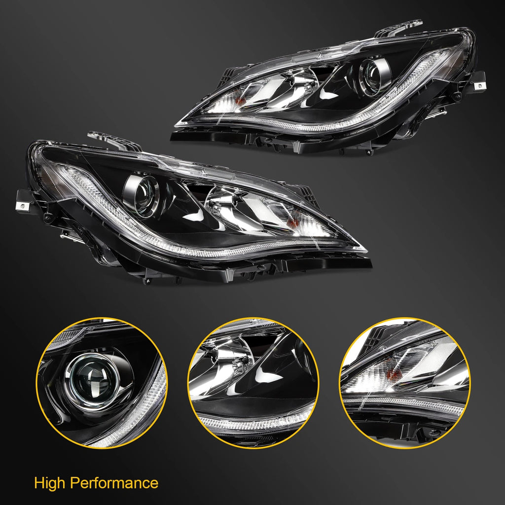 Pair Headlights for Chrysler Pacifica (2017–2020) Black Projector Quad Lamp