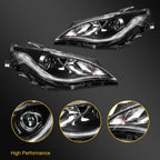 Pair Headlights for Chrysler Pacifica (2017–2020) Black Projector Quad Lamp