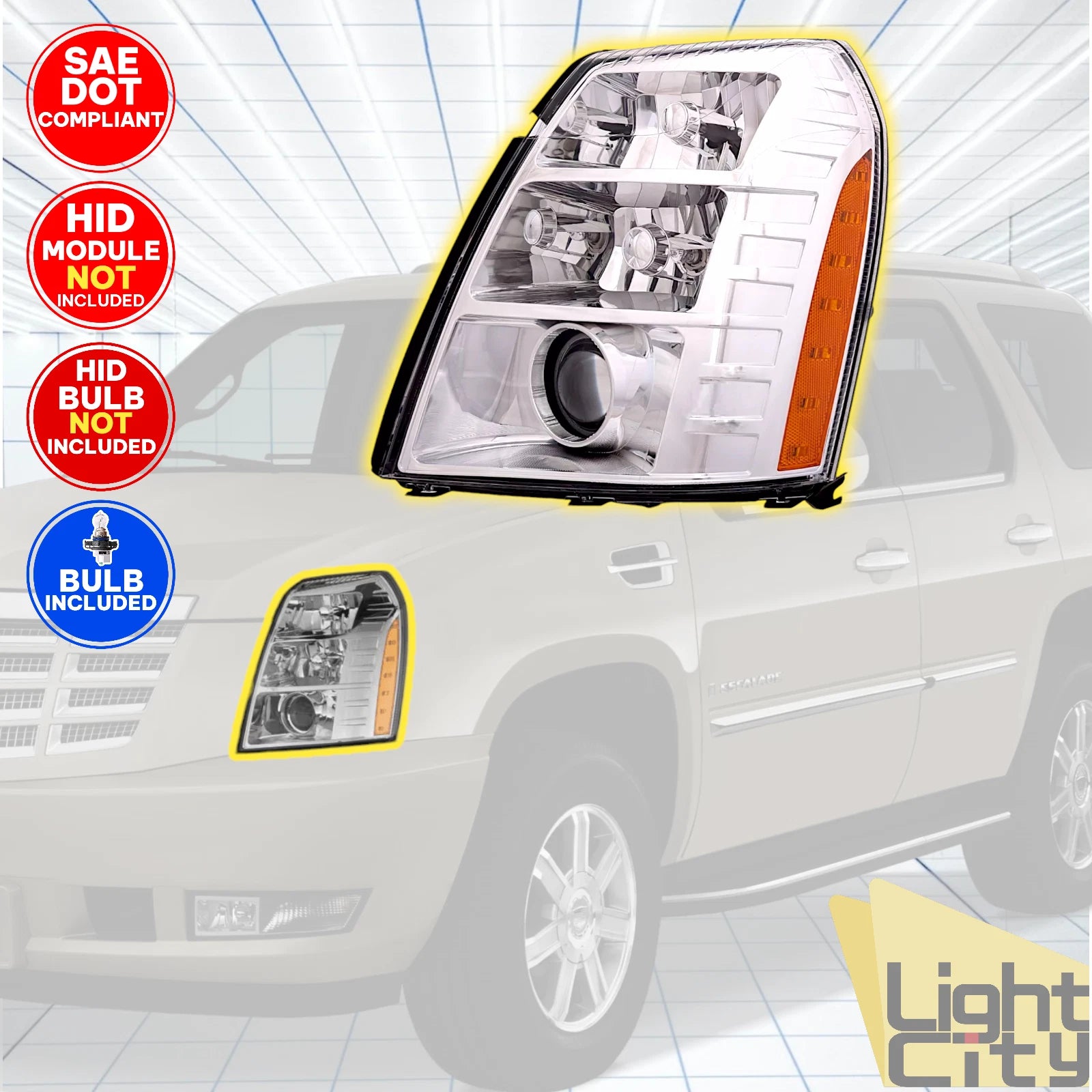 HID Headlight Assembly LH for Cadillac Escalade (2007–2014)