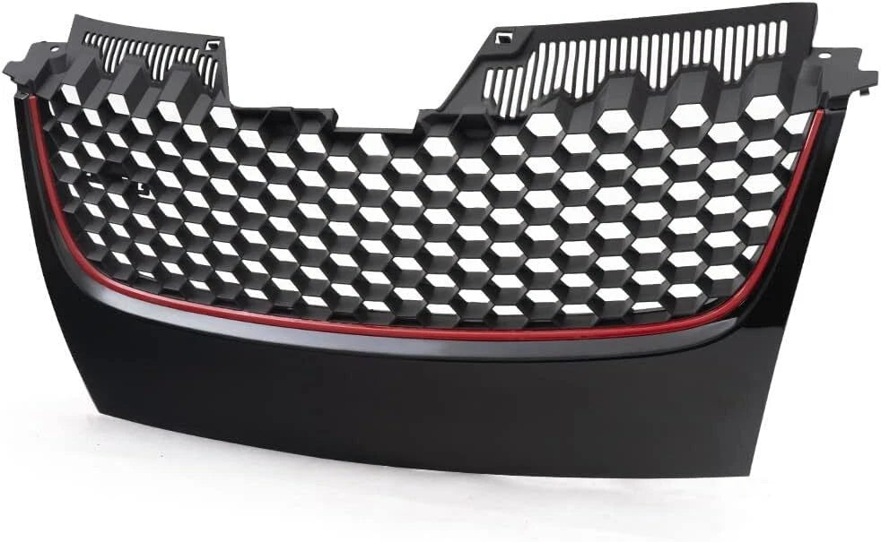 Mesh Grille for VW GTI GLI Jetta MK5 (2006–2009) - Black Badgeless Red Trim
