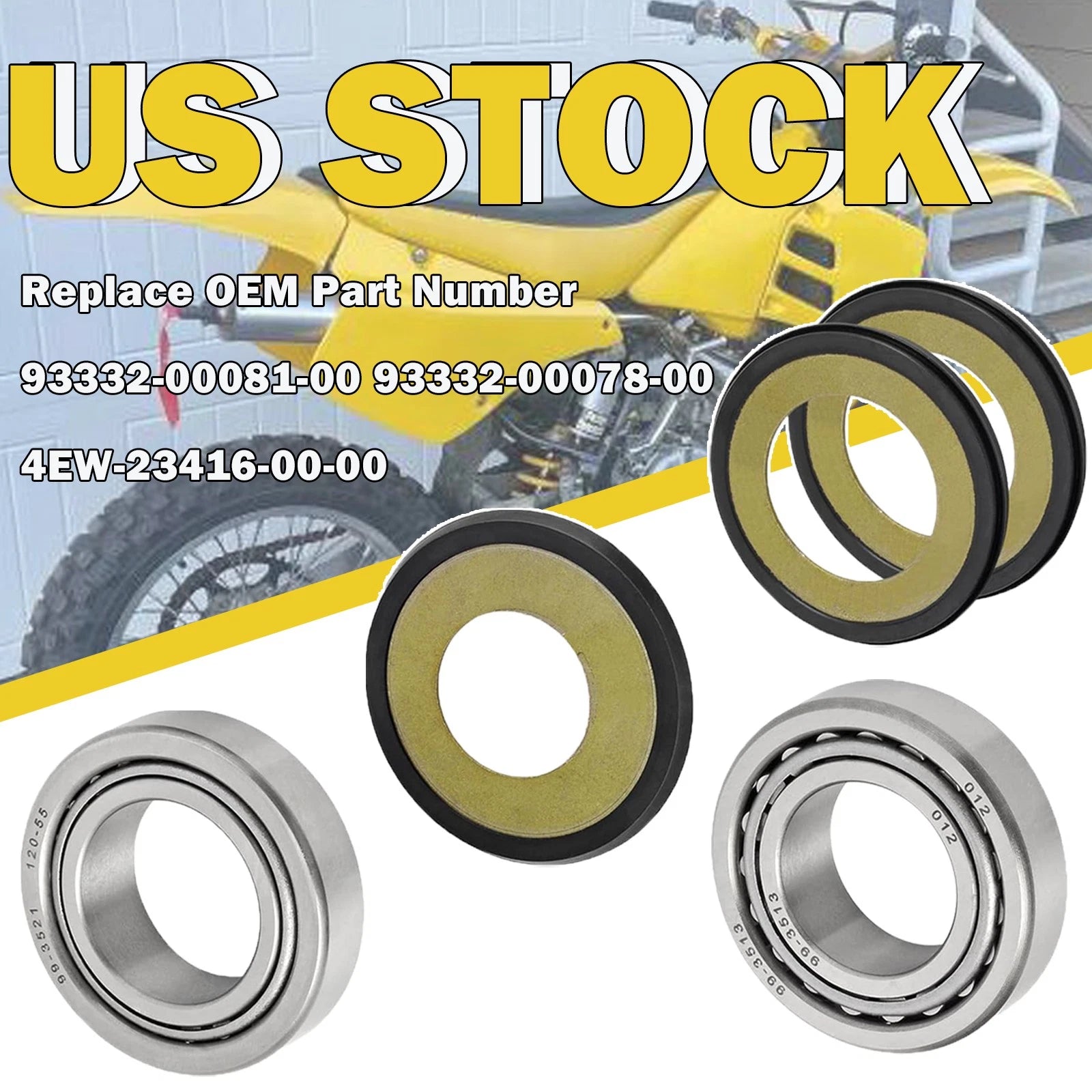 Steering Stem Bearings Seals Covers for Yamaha YZ400F (1998–1999)