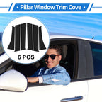 Set of 6 Door Pillar Window Trim for Mitsubishi Outlander (2014–2020) Black