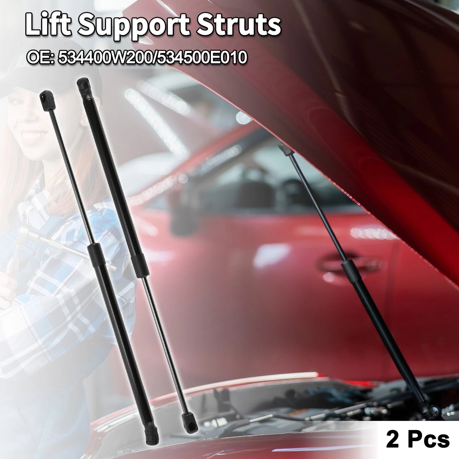 Set of 2 Front Hood Lift Supports Struts for Lexus RX350 RX450h (2010–2015)