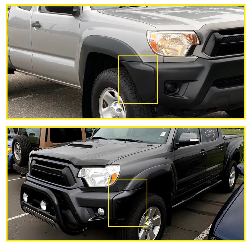 Set of 2 Front Bumper End Caps for Toyota Tacoma (2012–2015) Black