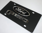 Matte Black Vanity License Plate with Emblem for Ford F150 (2004–2020)