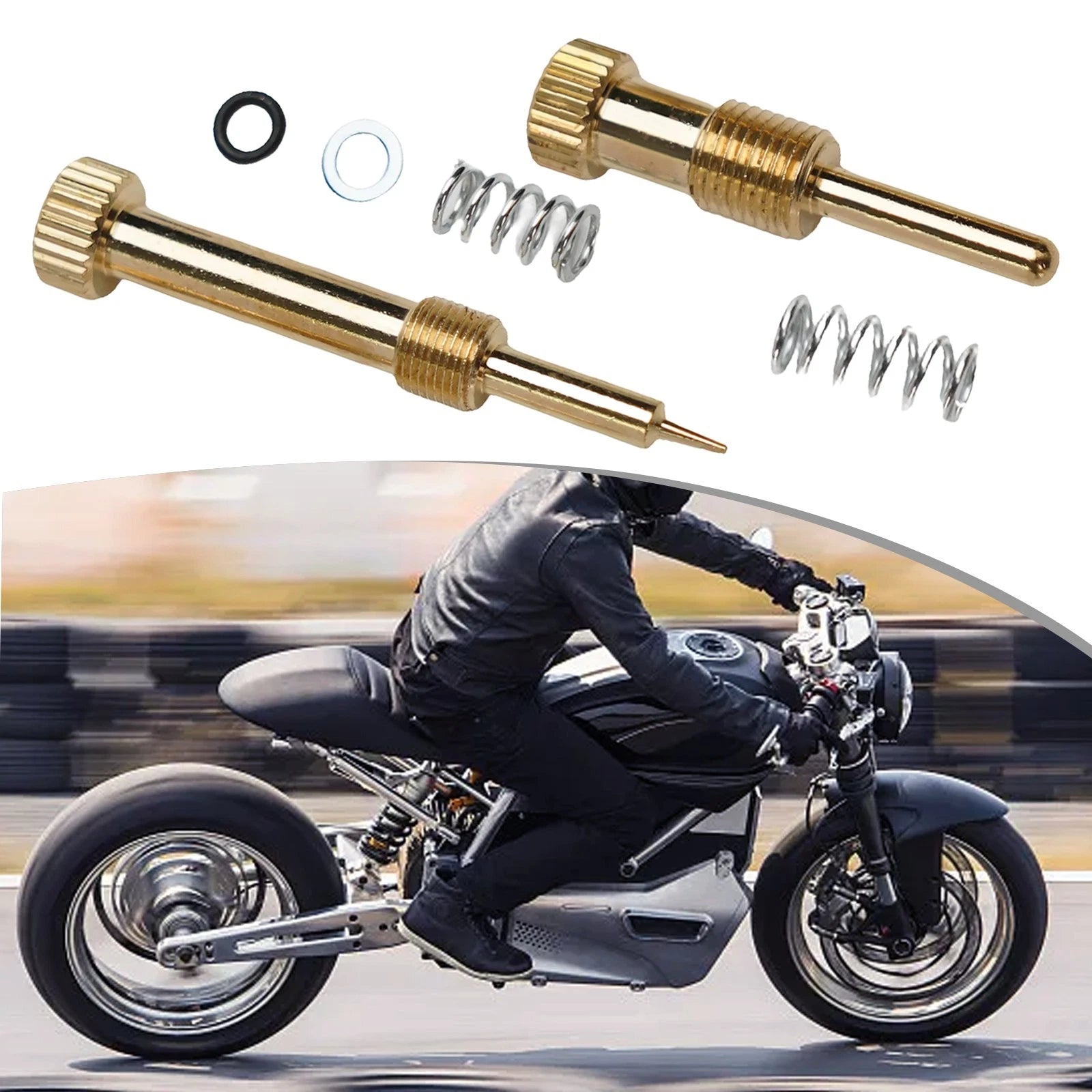 1x Idle Adjusting Screw + 1x Air Mixing Screw for YBR 125 (Mikuni VM22)
