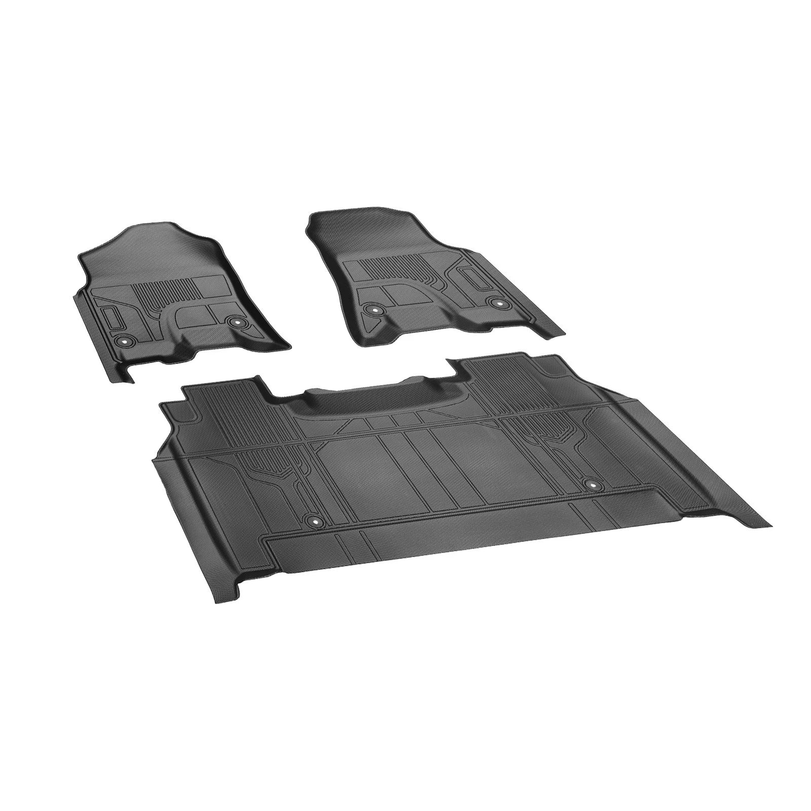 Set of 2 Floor Mats Liner for Dodge Ram 1500 Crew Cab (2019–2024) Black
