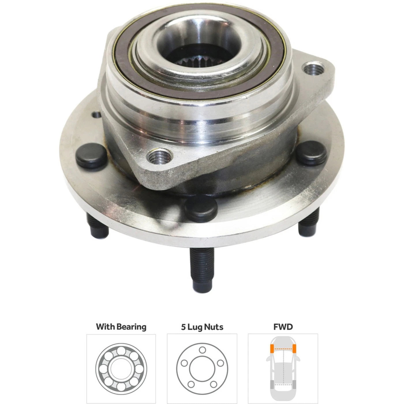 Wheel Hubs for Chevrolet Cruze (2014–2015) Front LH RH 5 Lug 16" Wheels
