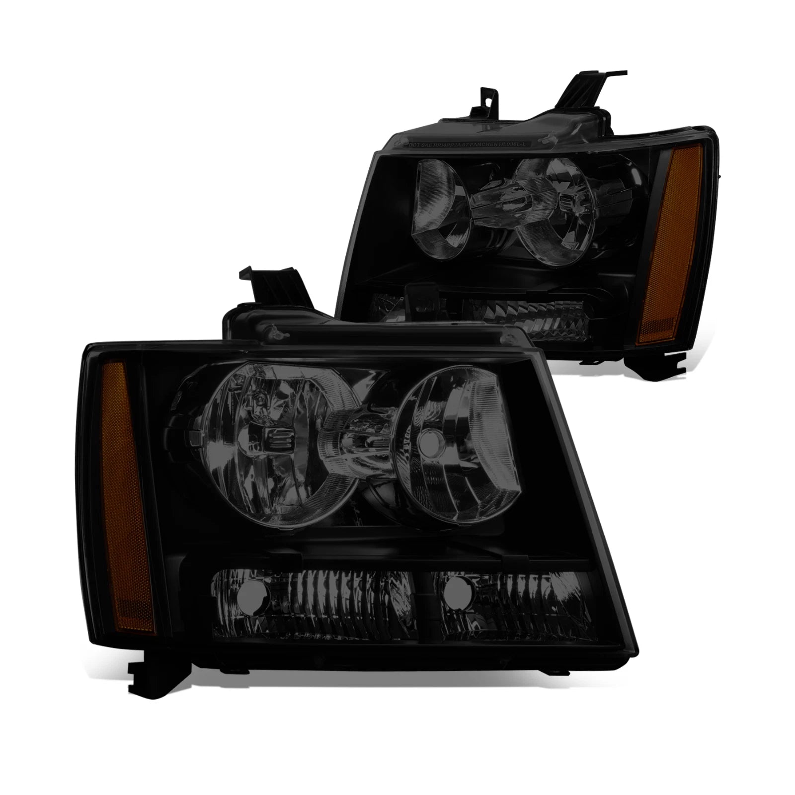 Smoked Black Housing Amber Corner Headlights for Chevy Tahoe (2007–2014)