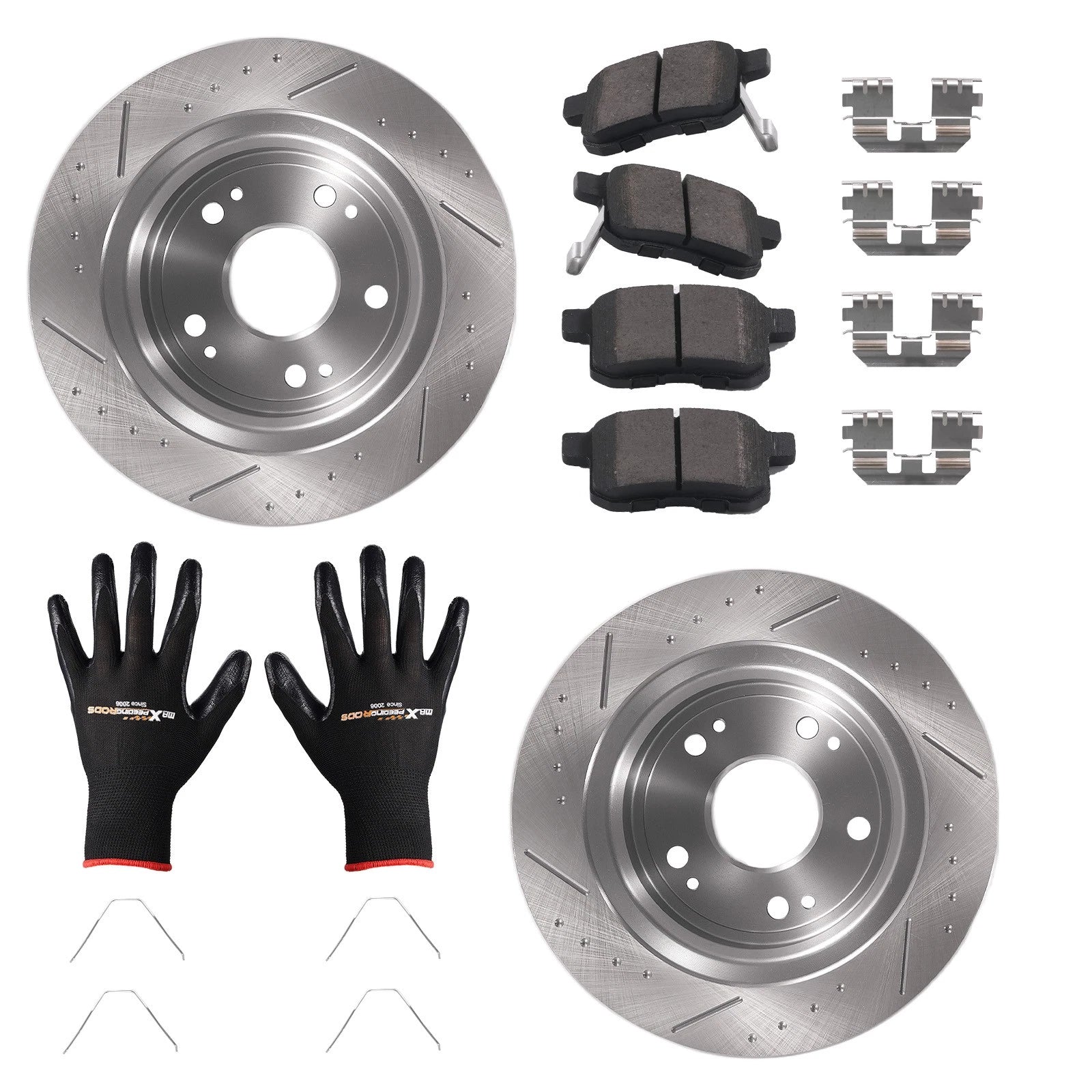 Rear Brake Rotors & Ceramic Pads Kit for Acura TSX (2009–2014) Honda Accord (2008–2017)