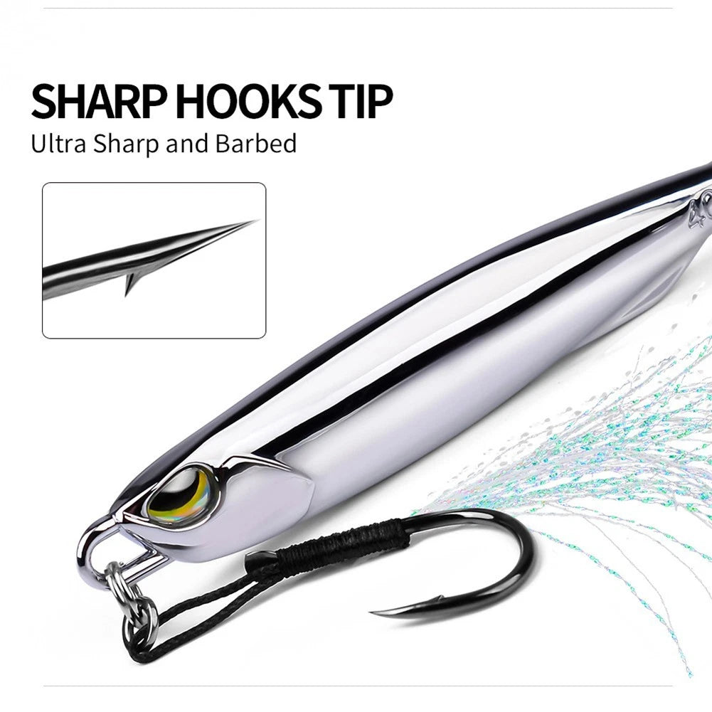 Chrome Lure for Fishing (Effective Realistic Action, Long Distance Casting)