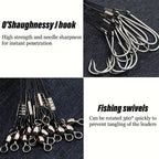 Set of 8 J Hook Leaders for Marine Fishing Gear
