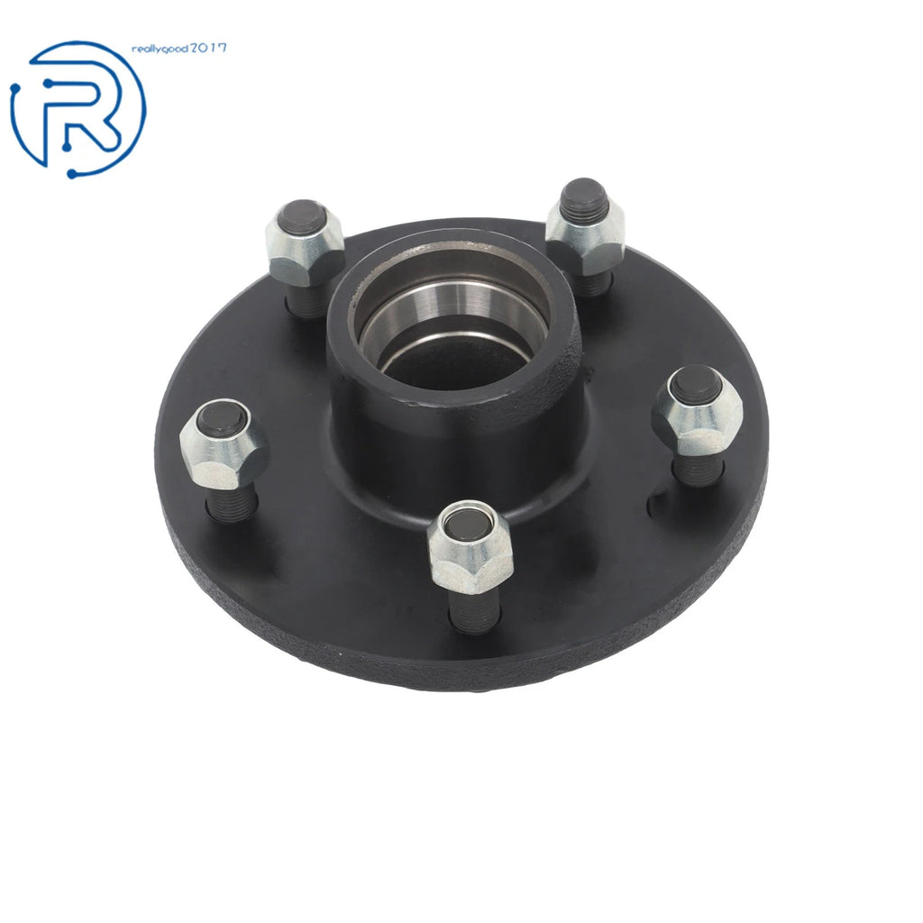 Set of 2 Trailer Hub Kit Flanged #84 Spindle & Bearing for 3500 lb Axle