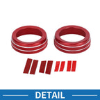Set of 2 AC Climate Heater Switch Knob Cover Ring for Hyundai Elantra (2021–2024) Red