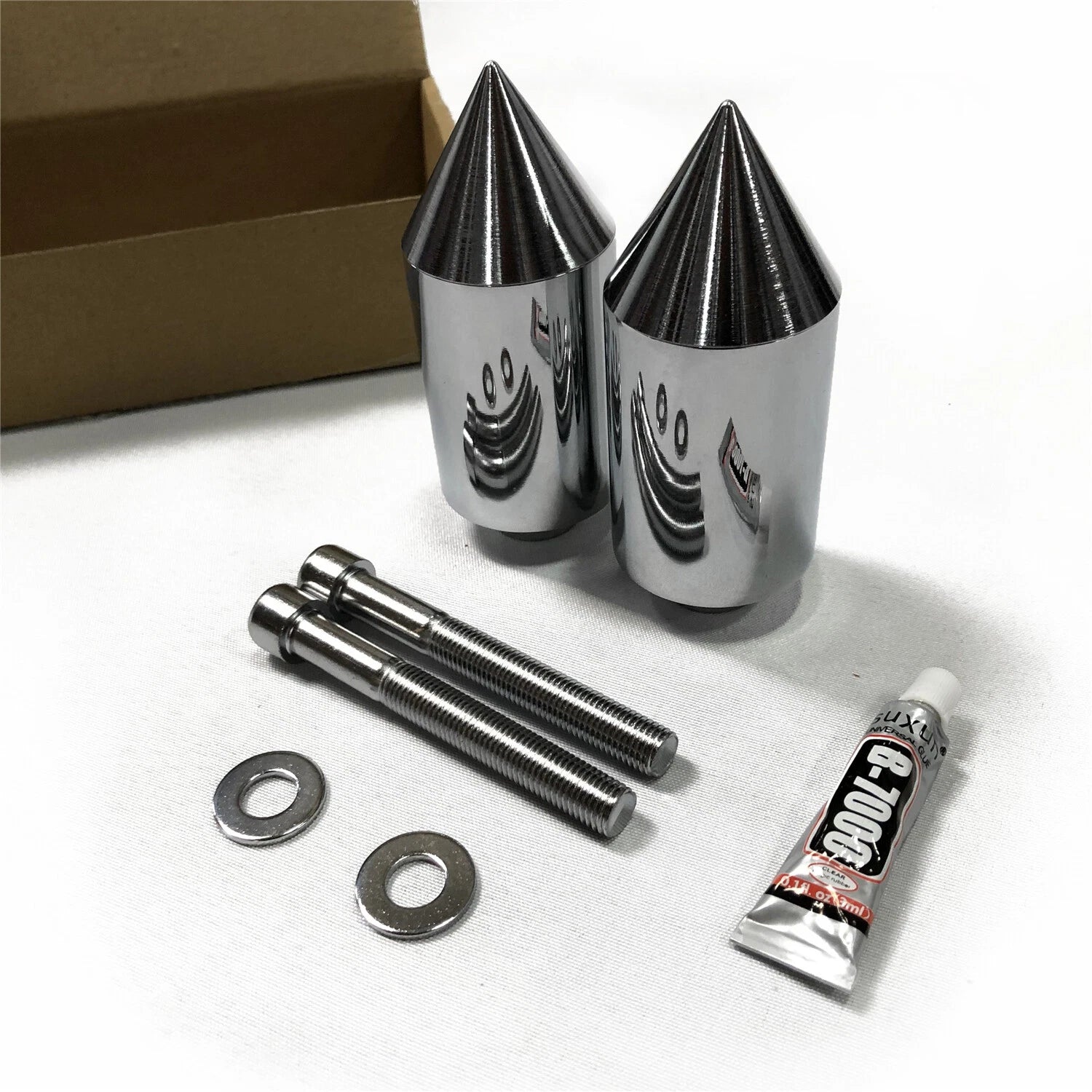 Chrome Spike Frame Slider Crash Protector for Yamaha FZ6/FZS600 (2004–2012)