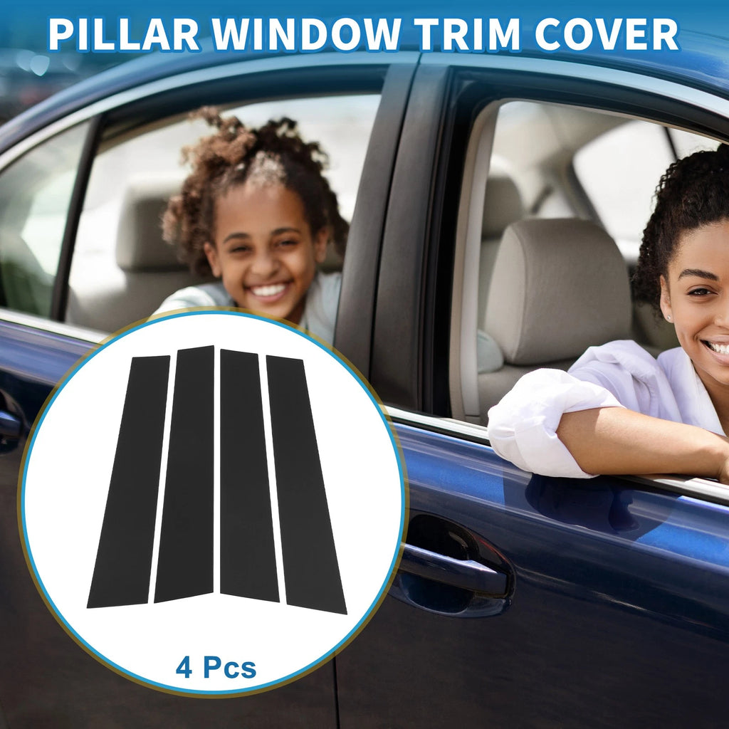Set of 4 Door Pillar Window Trim for Volkswagen Tiguan (2009–2015) Black