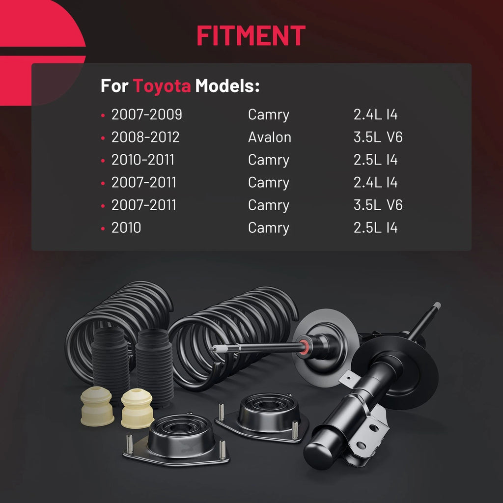 Pair Rear Shocks Struts with Coil Spring for Toyota Camry (2007–2011)