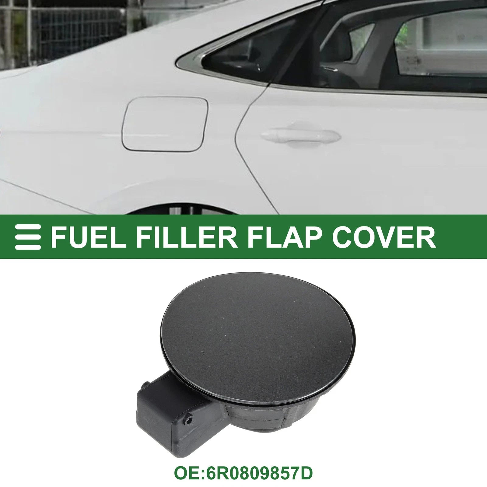 Fuel Tank Door Cap for Volkswagen Polo (2011–2018) - Fuel Filler Flap Cover Gray