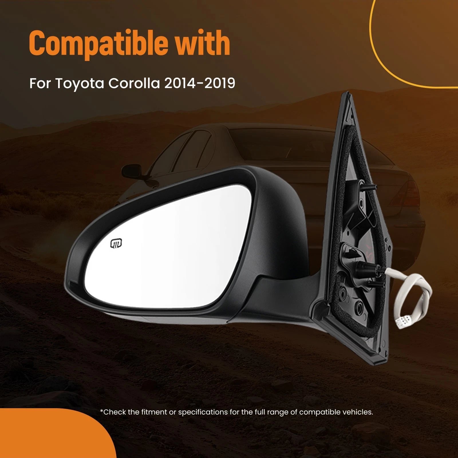 Power Heated Side Mirror for Toyota Corolla XSE Hatchback (2019)