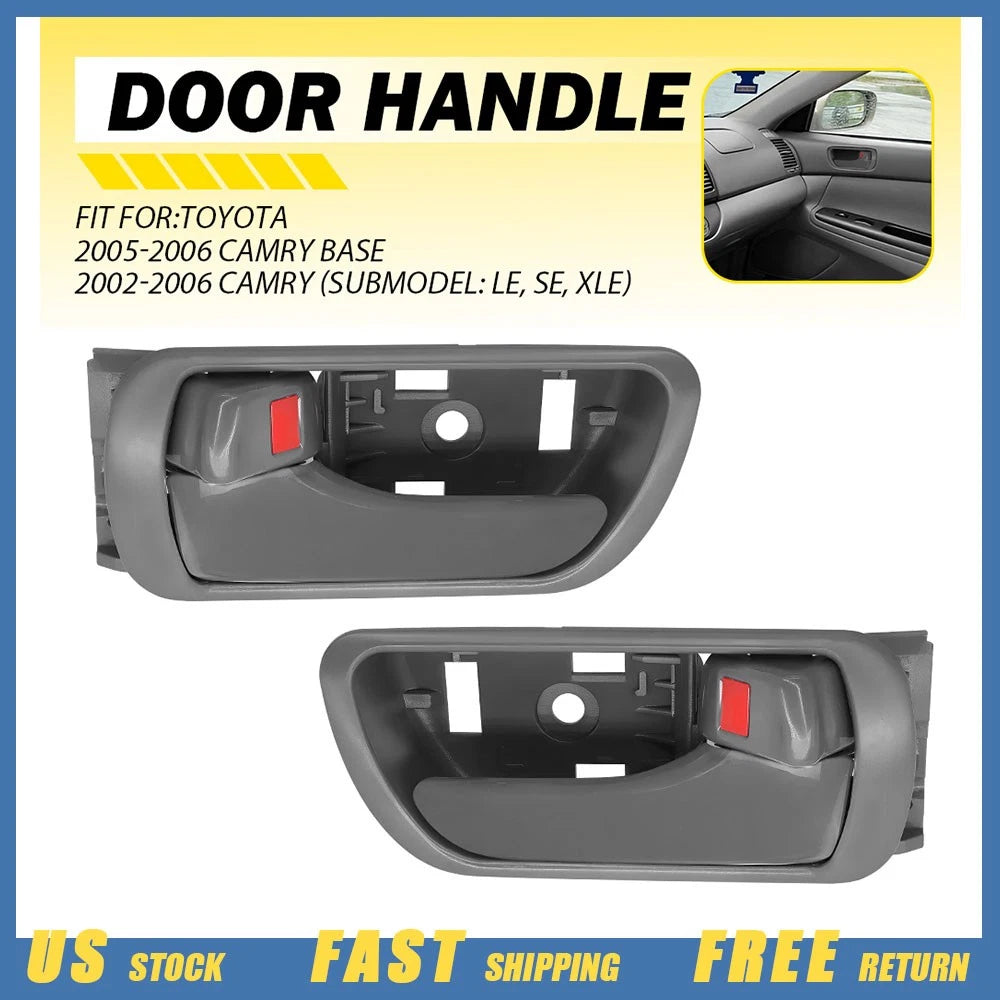 Set of 2 Inside Door Handles Gray Chrome for Toyota Camry (2002–2006)