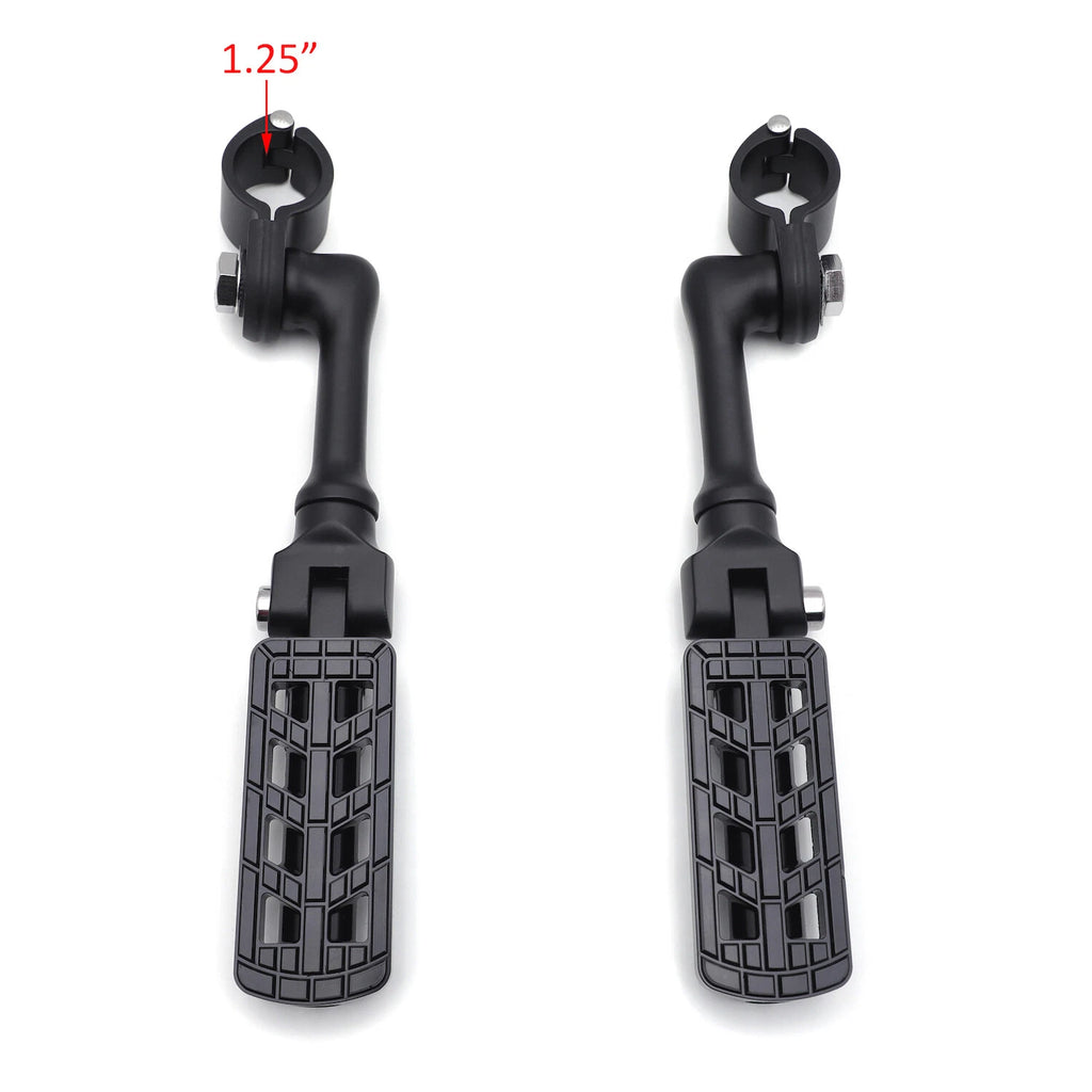Black Dominator CNC FootPeg 1.25" w/ 4.5" Mounting Bracket for Harley Softail