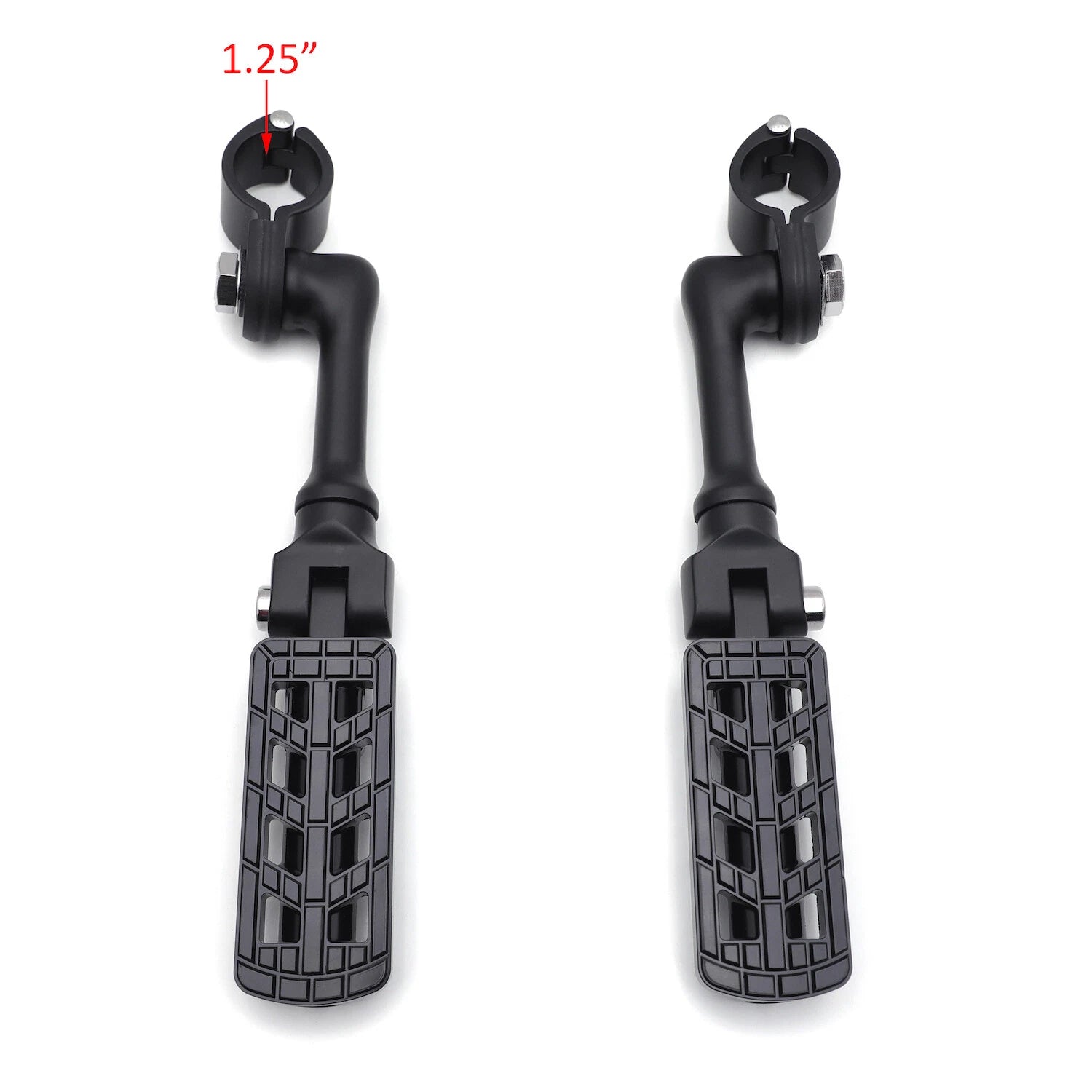 Black Dominator CNC FootPeg 1.25" w/ 4.5" Mounting Bracket for Harley Softail