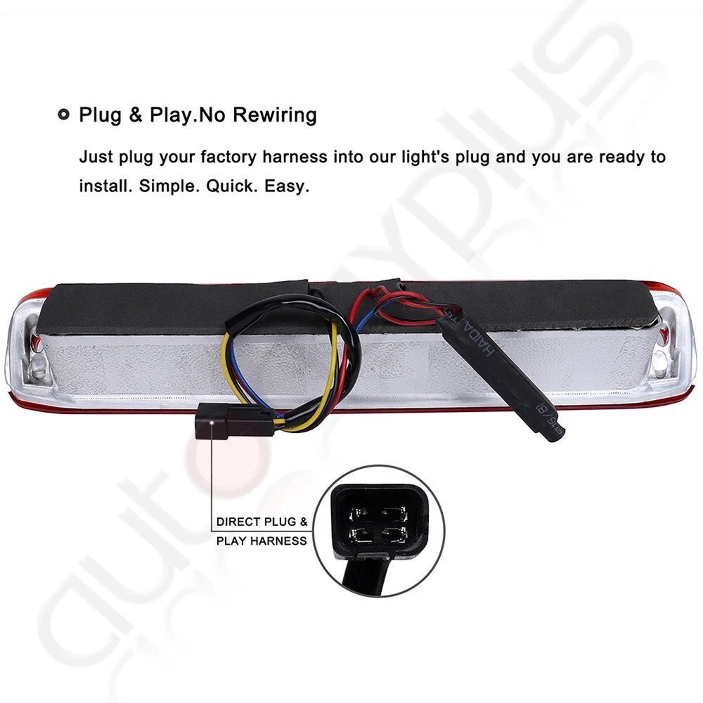 Chrome Red Third Brake Cargo Light for Chevy Silverado 1500/2500/3500 (2005-2007)