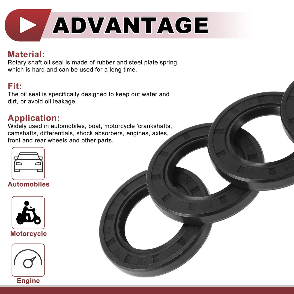Set of 5 Rotary Shaft Oil Seals for Various Models (32x52x7mm)