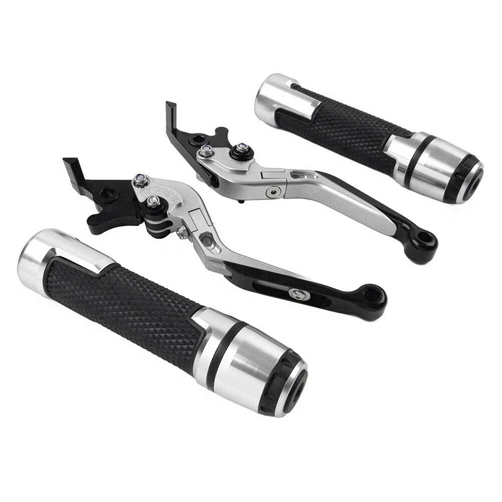 Silver Extendable Brake Clutch Levers Grip Set for Triumph Speed Triple 675
