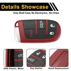 Set of 4 Key Fob Shell Cases for Dodge Charger (2006–2023) Black Red