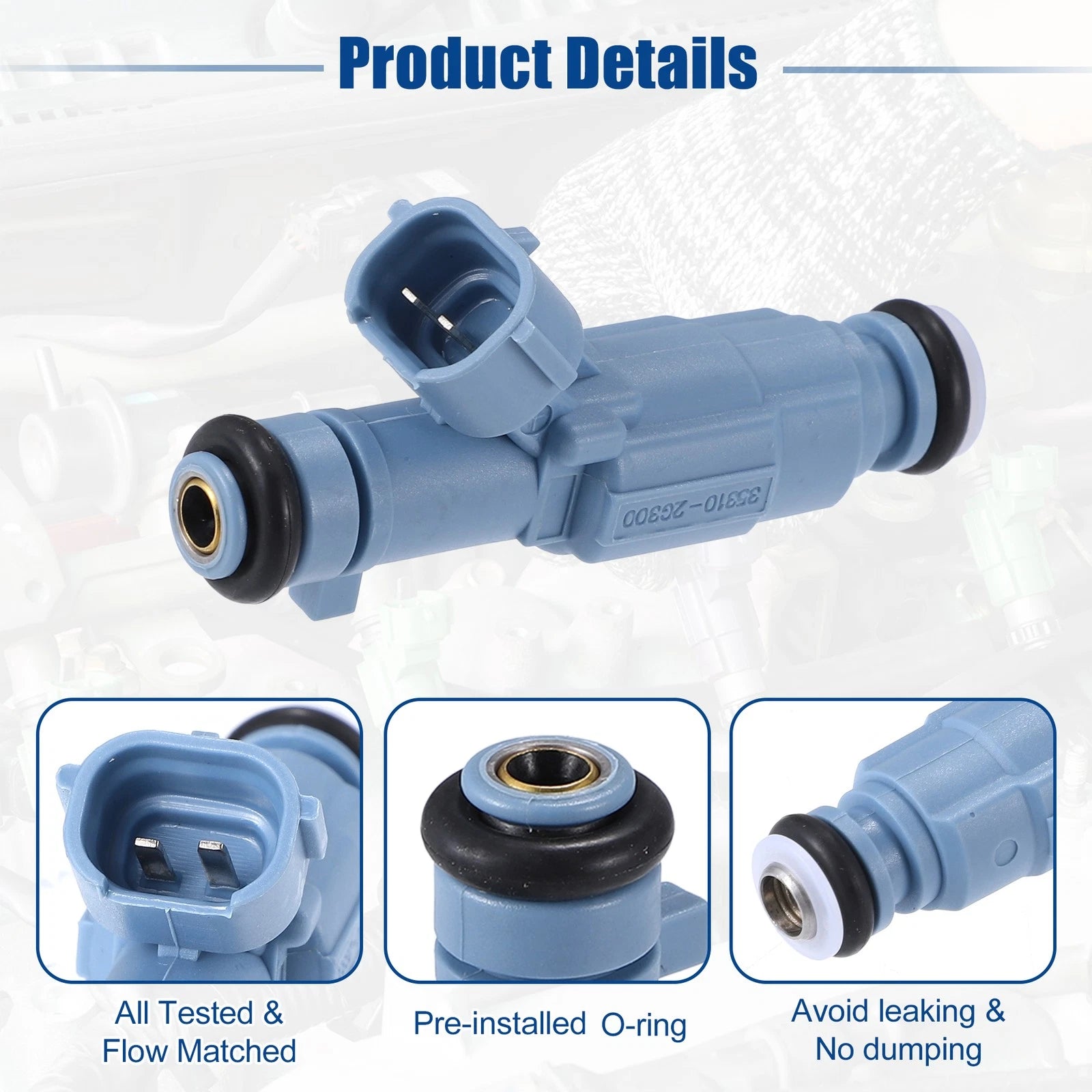 Set of 4 Fuel Injector Nozzles for Hyundai Sonata 2.4L (2010–2015) 35310-2G300