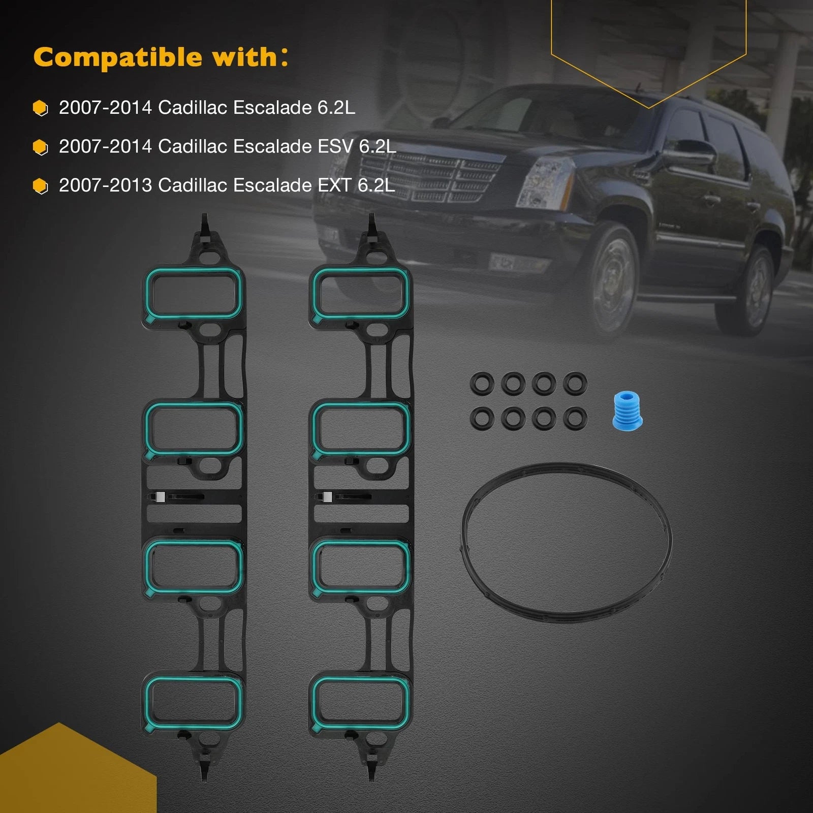 Intake Manifold Gasket Set for GMC Savana, Chevy Silverado, Cadillac, Hummer (2007–2016)