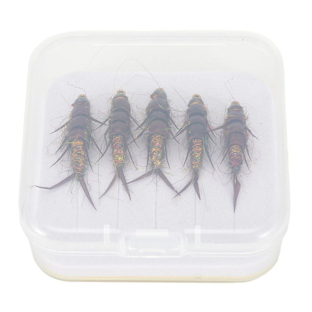5pcs Fly Fishing Lures for Trout Bass Grayling (Realistic Stonefly Nymph)