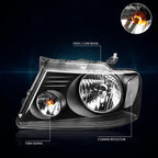 Headlight and Side Corner Lamps Pair for Ford F150 (2004–2008)