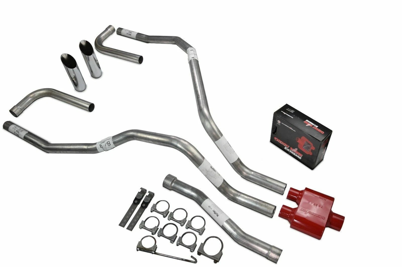 Dual Exhaust for Nissan Titan (2004–2006) 2.5" Cherry Bomb Slash Tip