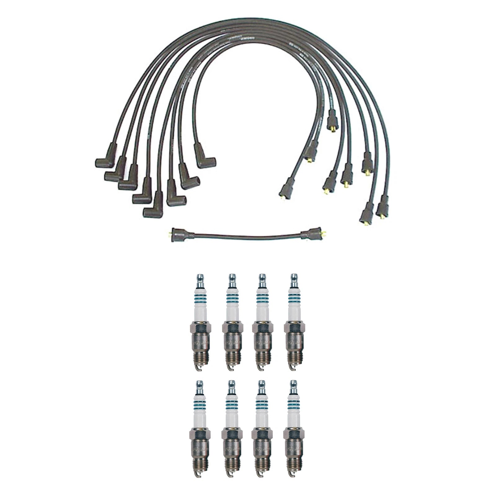 Denso 7mm Wire Set & 8 Iridium Power Spark Plugs Kit for Chevy GMC 5.7L V8 (0.044)