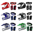 Youth Full Face Dirt Bike Helmet Set for ATV (DOT Approved, S-XL)