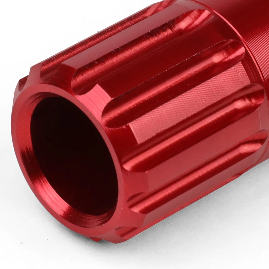 16 Pcs J2 7075 Forged Aluminum M12x1.5 Open-End Lug Nut Set w/4 Lock+Key Red