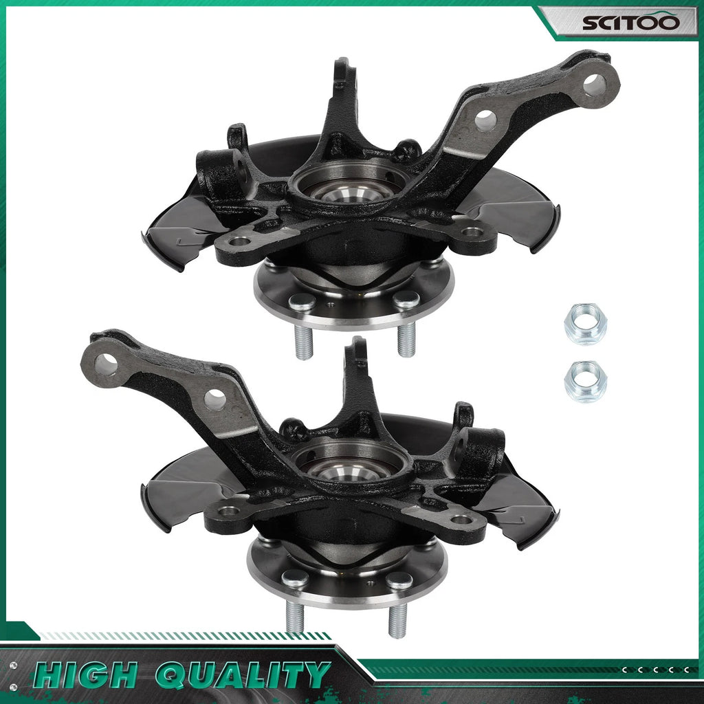 Pair Front Steering Knuckle & Wheel Bearing Hub for Honda Civic (2012)