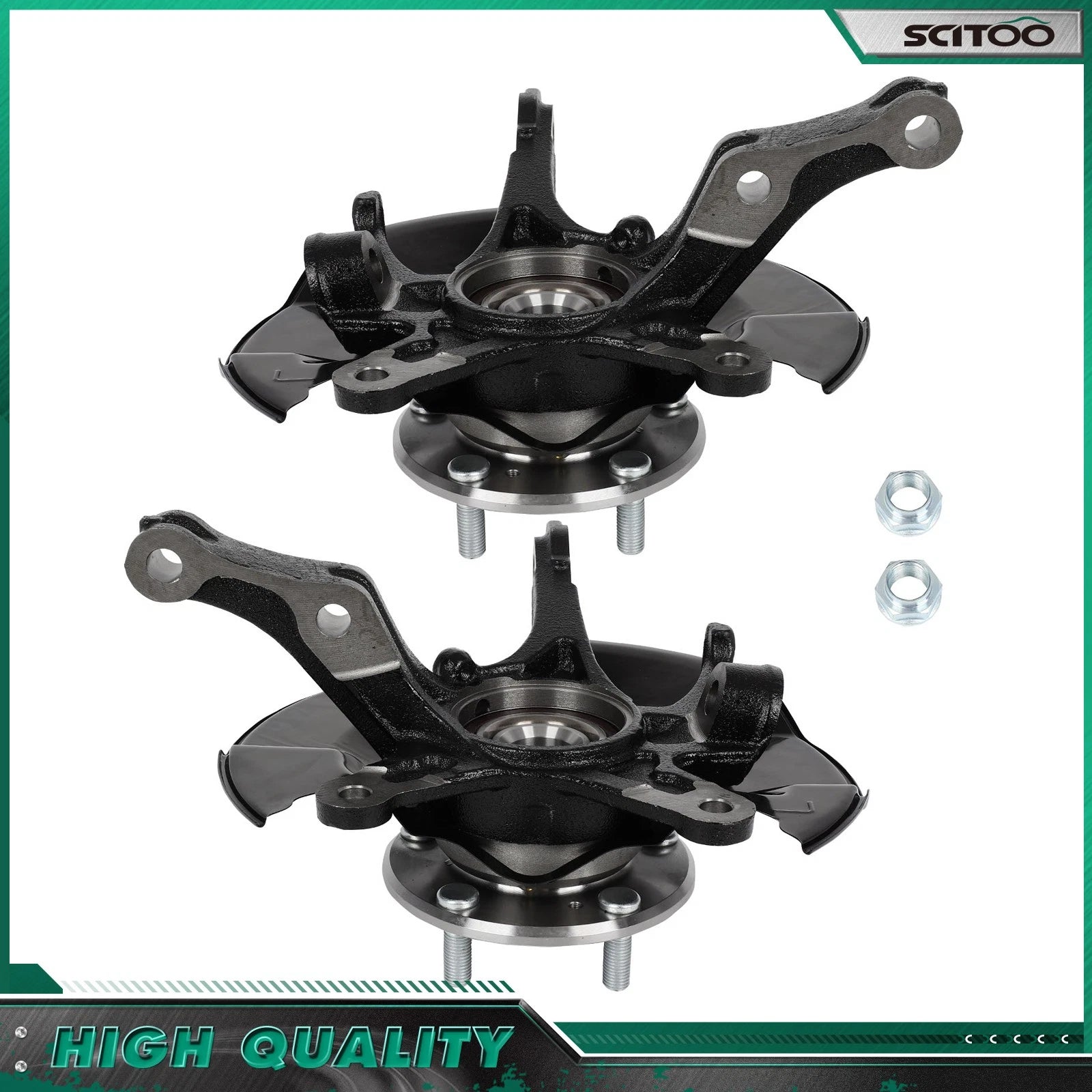 Pair Front Steering Knuckle & Wheel Bearing Hub for Honda Civic (2012)