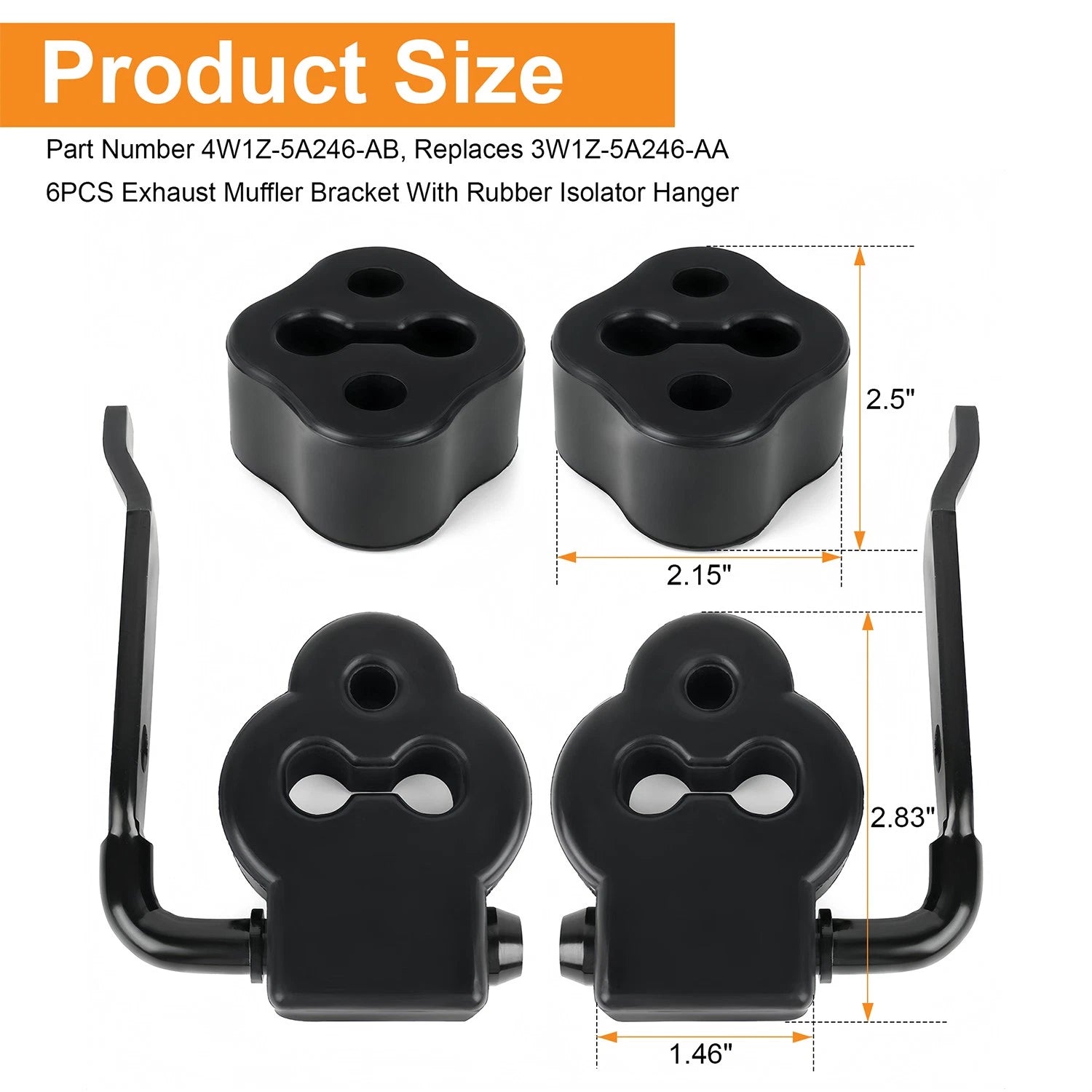 6PC Exhaust System Isolator Mounts for Crown Victoria (2003–2011)