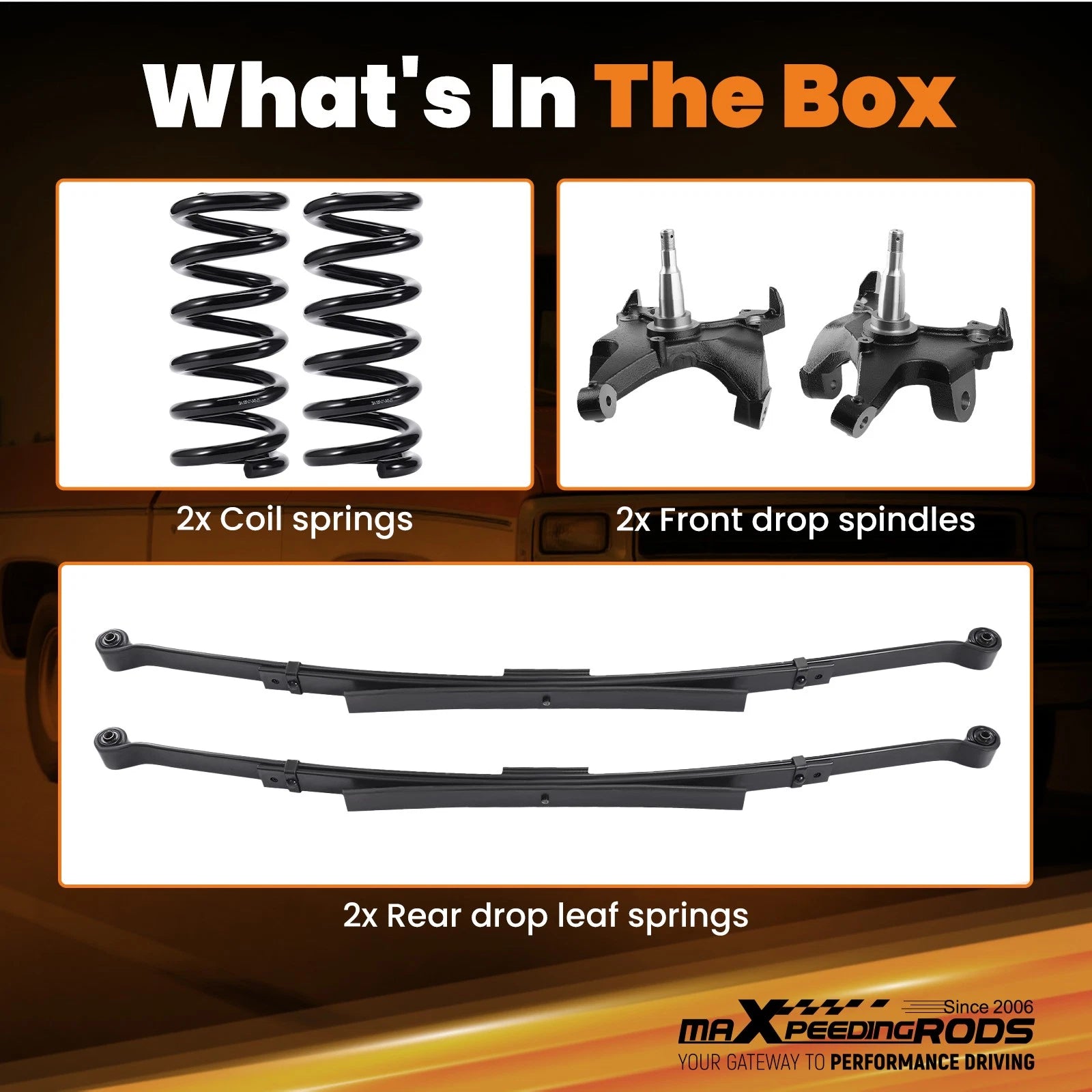 4" Drop Springs Kit for Chevrolet Silverado C1500 GMC Sierra (1988–1998)