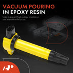 Set of 4 Yellow Ignition Coils for Mitsubishi Outlander (2008–2013)