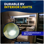 RV LED Reading Light for Universal Use (12V) - Touch Dimmer, USB-C, Black