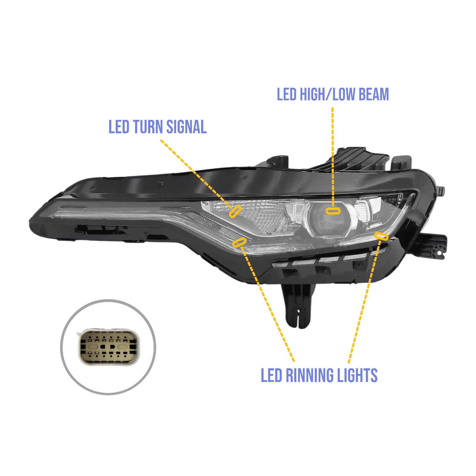 LED Headlight Projector for Chevy Camaro RS/SS (2019–2024)