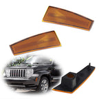Set of 2 Front Bumper Side Marker Light Reflector Covers for Jeep Liberty (2008–2012)