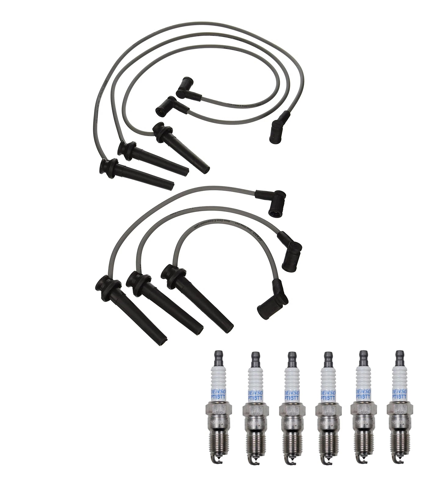 Denso Wire Set & 6 Platinum TT Spark Plugs for Mazda 2.5 V6 (0.040)