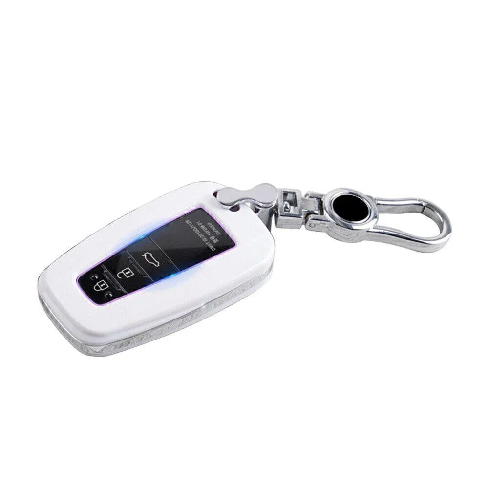 White Remote Key Fob Case for Toyota Camry, Corolla, C-HR, Prado, RAV4, Prius