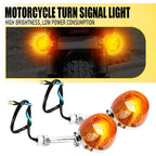 2X Universal Amber Halogen Turn Signal Lights for Motorbike (10mm Holes)