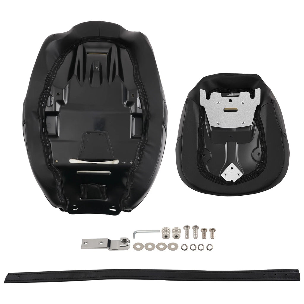 Black PU Seat Driver & Passenger for Harley Touring (2009–2018)